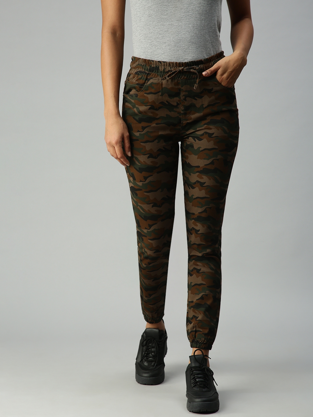 Showoff | Showoff Women's Jogger Clean Look Brown Jeans