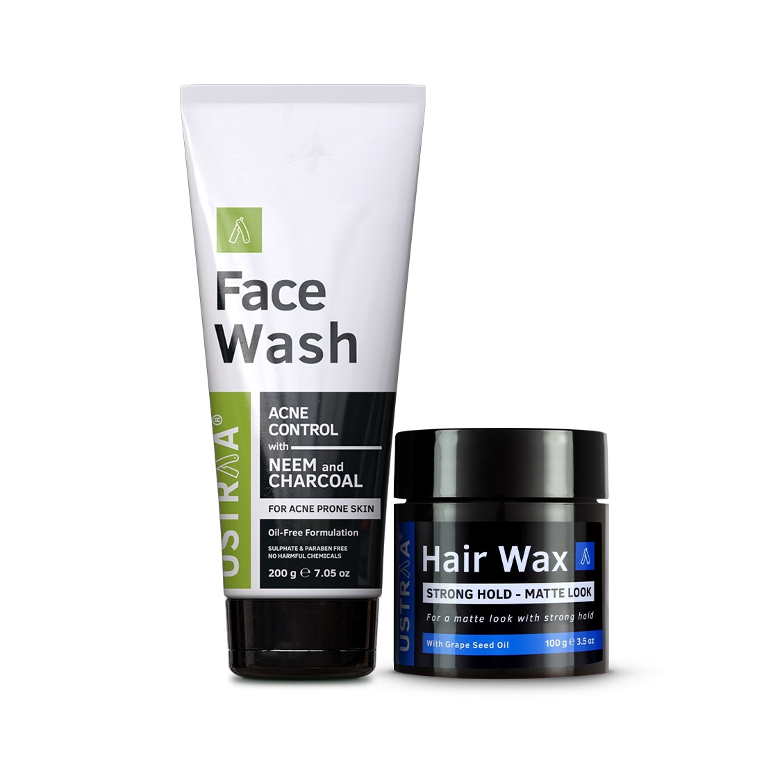 Ustraa Hair Wax - Matte Look 100 g & Face Wash (Neem & Charcoal)200g