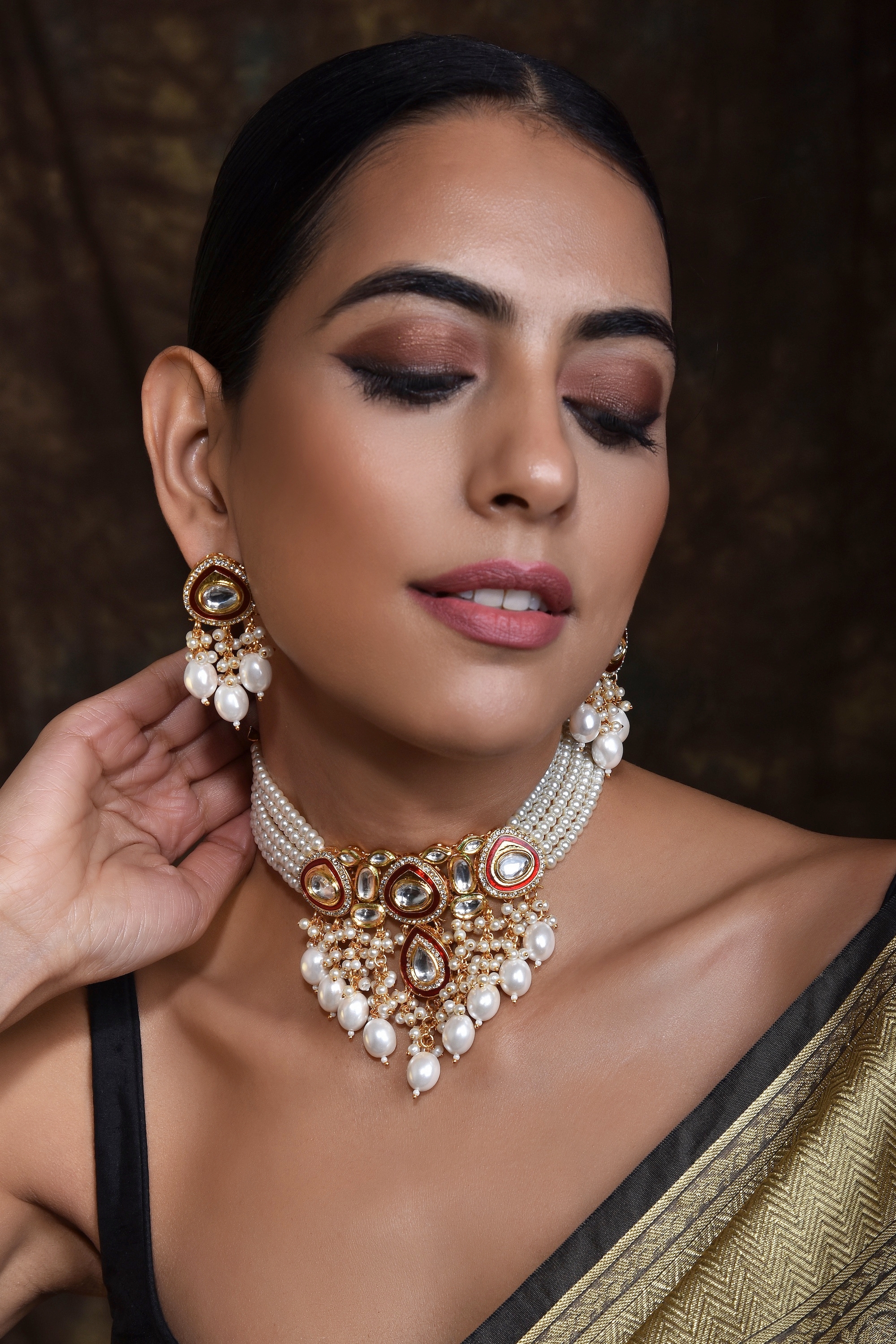 Swabhimann Jewellery | Krisha Pearl Choker Necklace Set