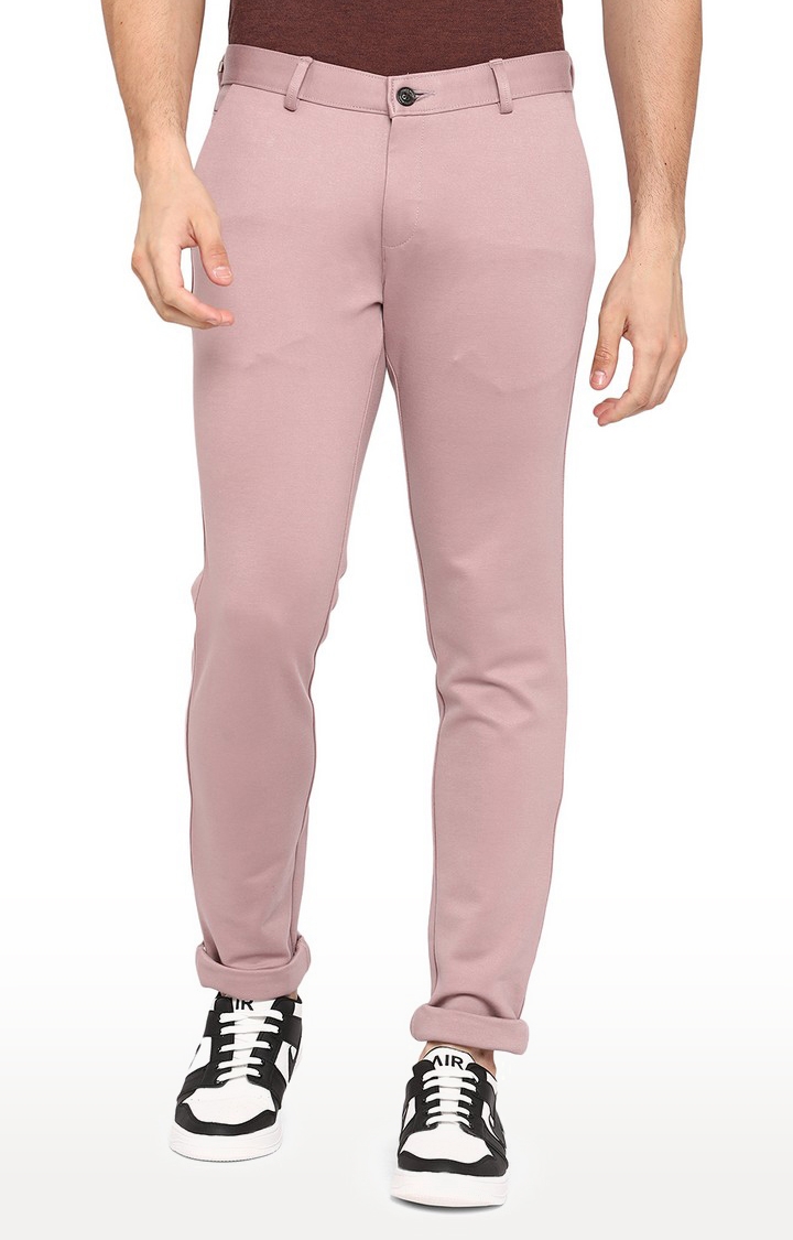 JB-VN-138/2,MOVE PLAIN Men's Pink Cotton Solid Trousers