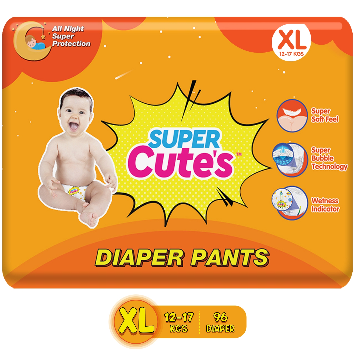 Super Cute's | Super Cute's Wonder Pullups Diaper - X-Large - 32 Pieces - Combo Of 3