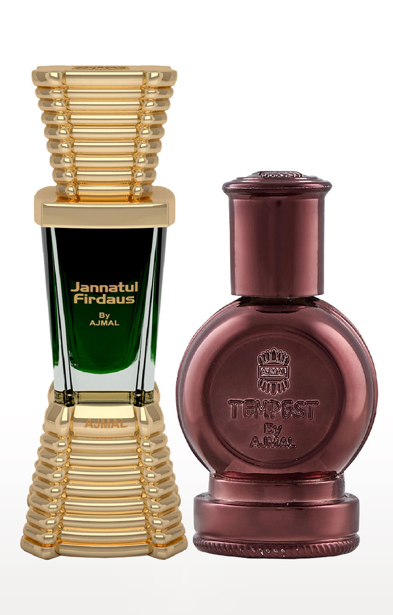 Ajmal Jannatul Firdaus Concentrated Perfume Oil Oriental Alcohol-free Attar 10ml for Unisex and Tempest Concentrated Perfume Oil Alcohol-free Attar 12ml for Unisex