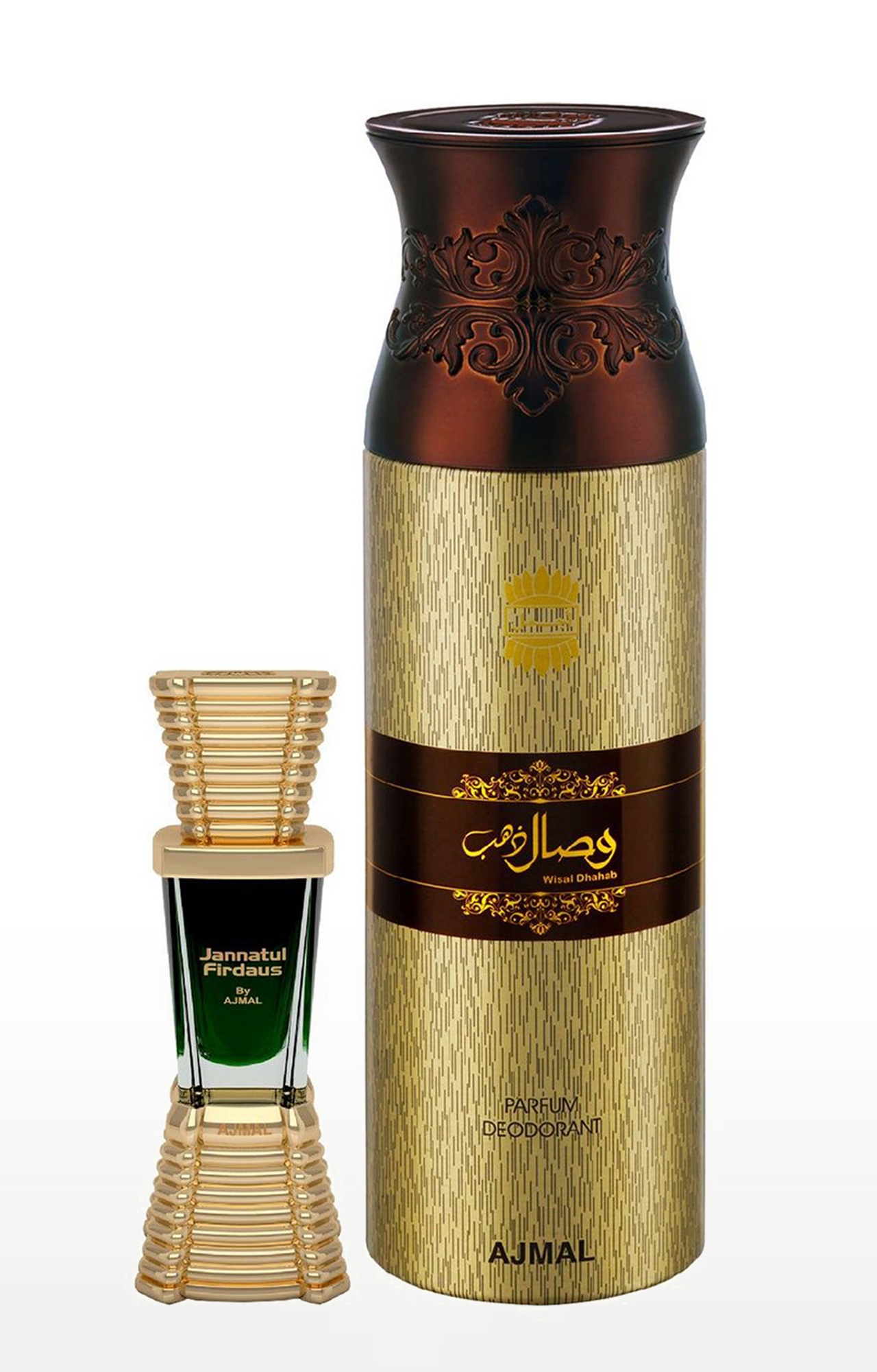 Ajmal | Ajmal Jannatul Firdaus Concentrated Perfume Oil Oriental Alcohol-free Attar 10ml for Unisex and Wisal Dhahab Deodorant Fruity Fragrance 200ml for Men