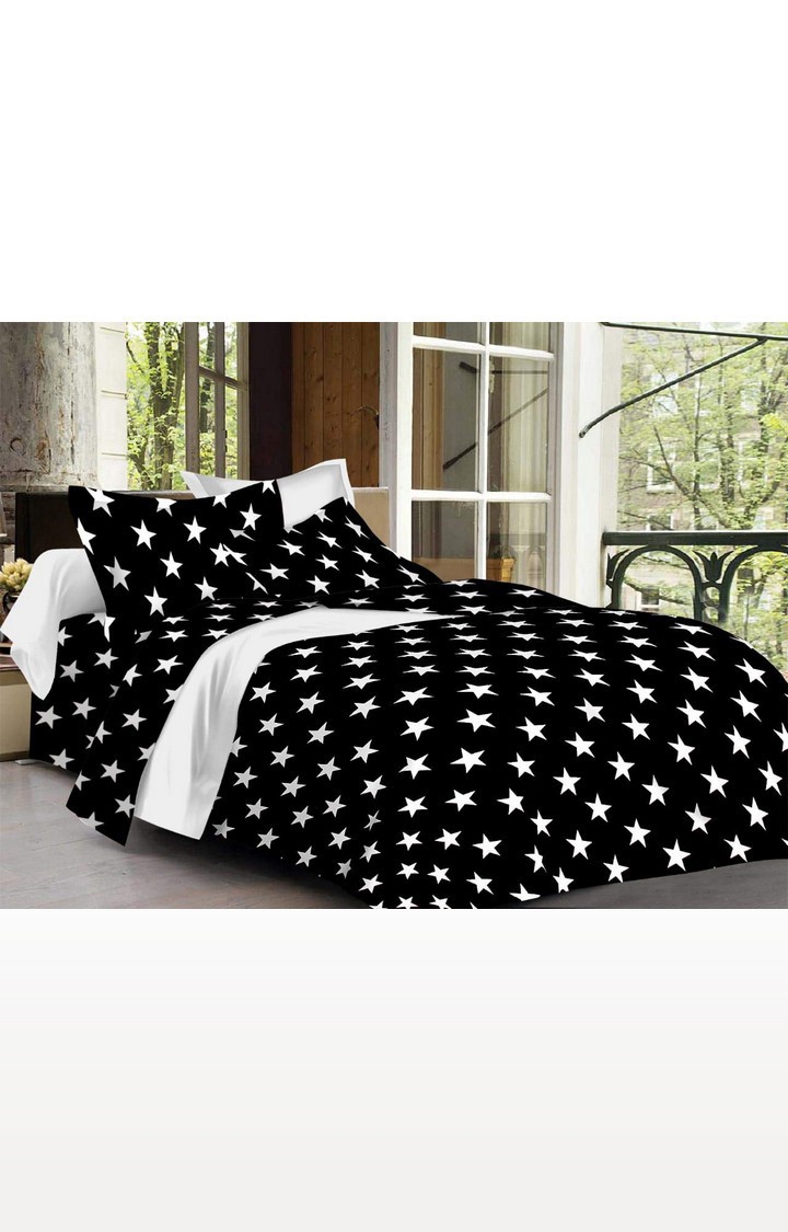JAGURO | Jaipuri Star Printed 400 TC Pure 100% Cotton King Size Double Bedsheet with 2 Pillow Covers (Size: 90*108 inch)