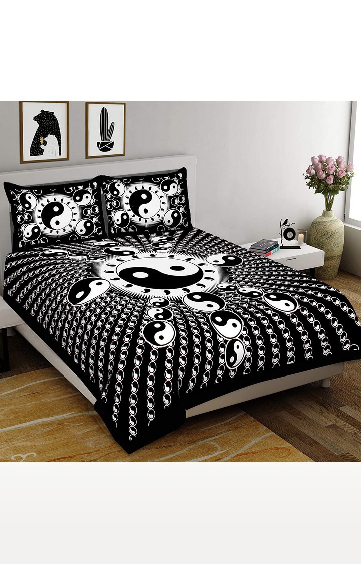 JAGURO | Jaipuri Printed 400 TC Pure 100% Cotton King Size Double Bedsheet with 2 Pillow Covers (Size: 90*108 inch)