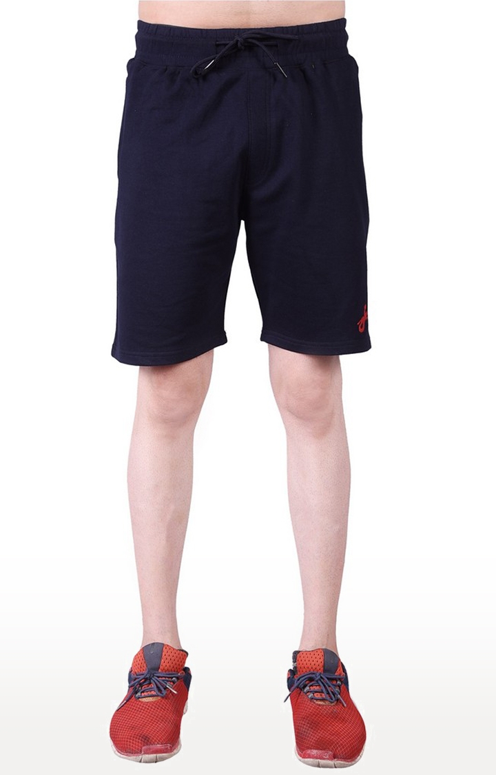 JAGURO | Blue Cotton Solid Shorts