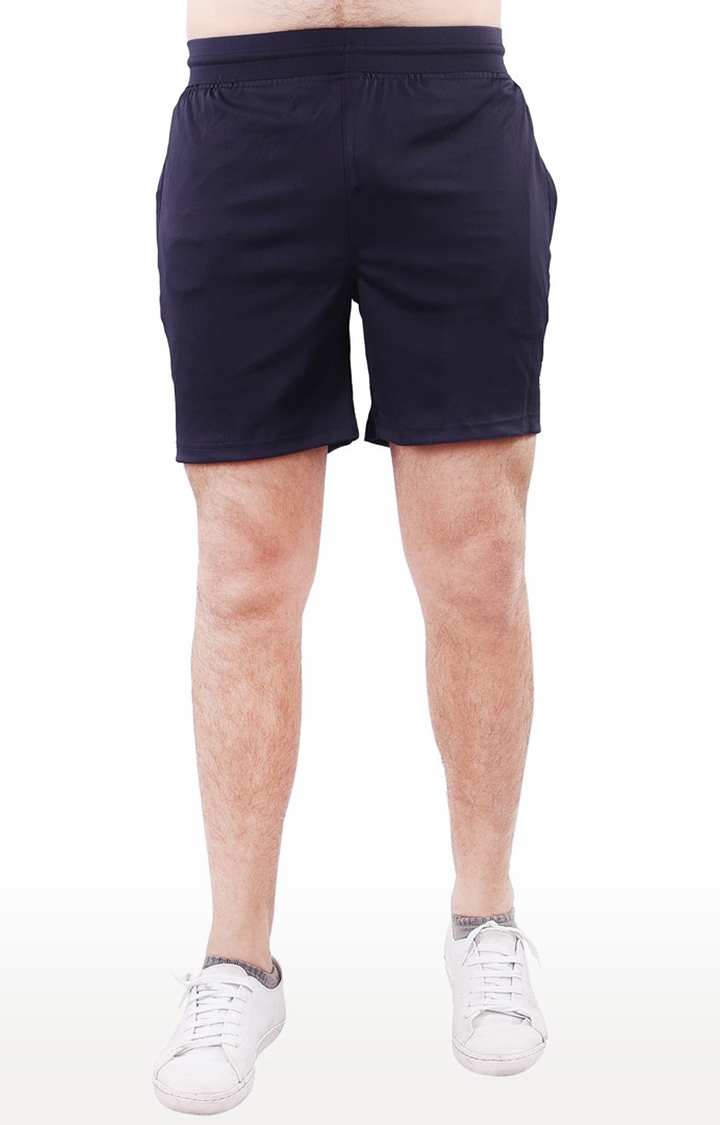 JAGURO | Blue Polyester Solid Activewear Shorts
