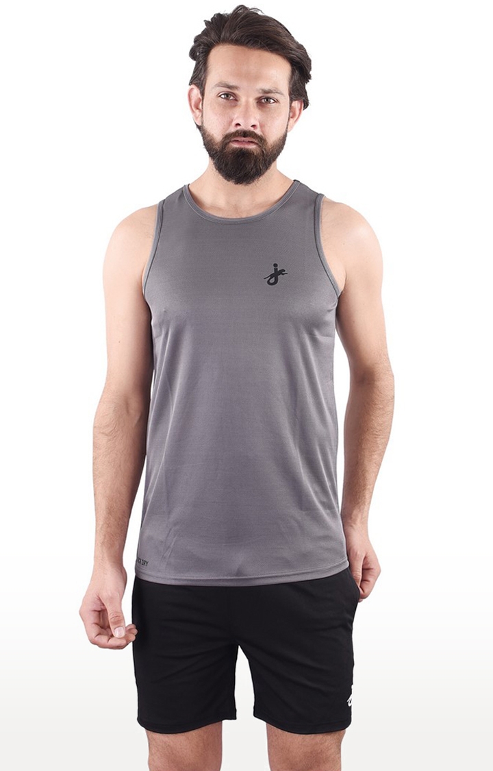 JAGURO | Grey Solid Activewear T-Shirt