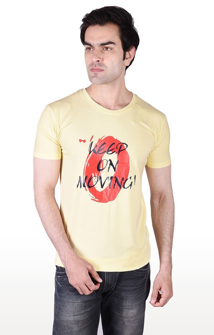 JAGURO | Yellow Printed T-Shirt