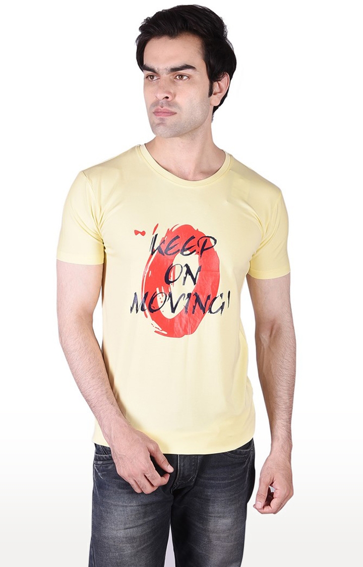 JAGURO | Yellow Printed T-Shirt