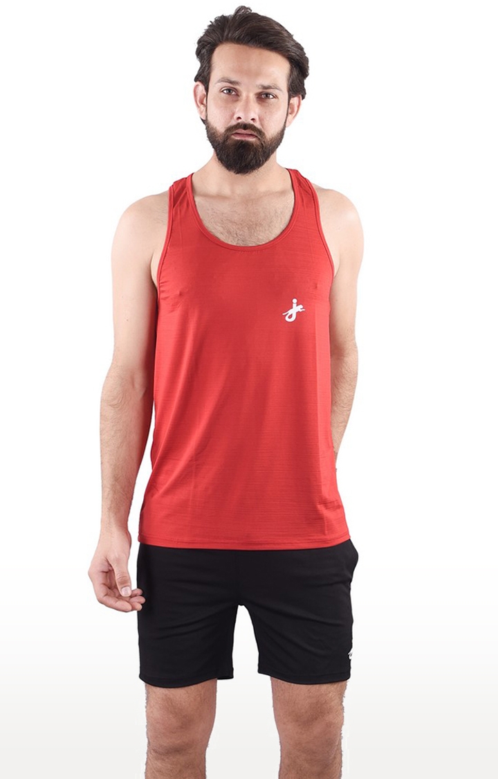 JAGURO | Red Solid Activewear T-Shirt