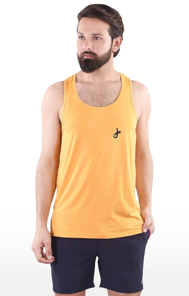 JAGURO | Yellow Solid Activewear T-Shirt