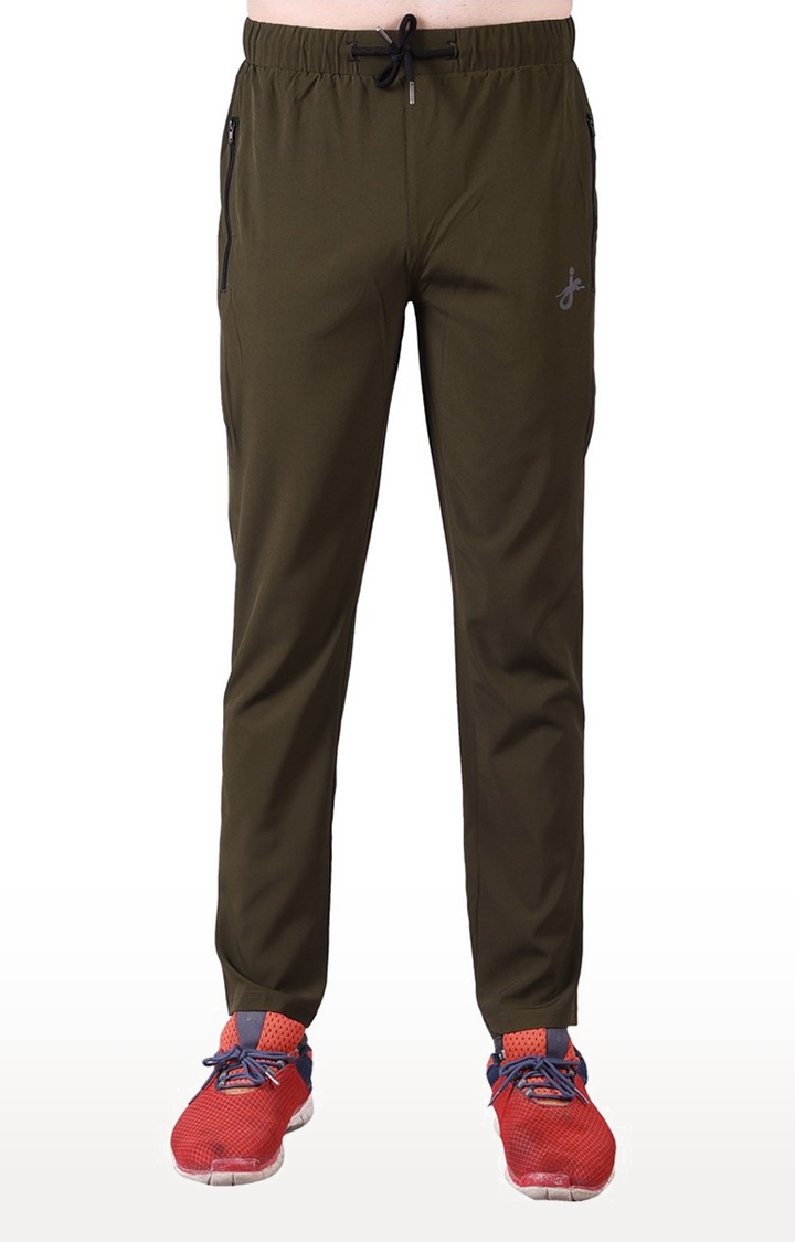 JAGURO | Olive Polyester Solid Trackpant