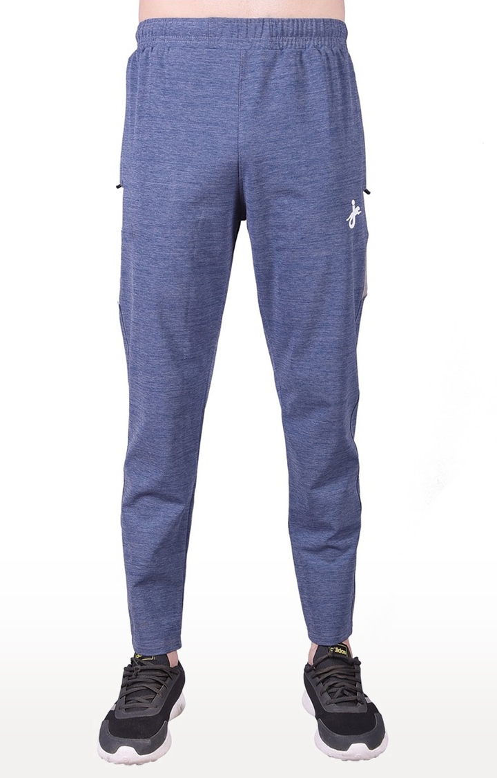 JAGURO | Blue Polyester Solid Trackpant