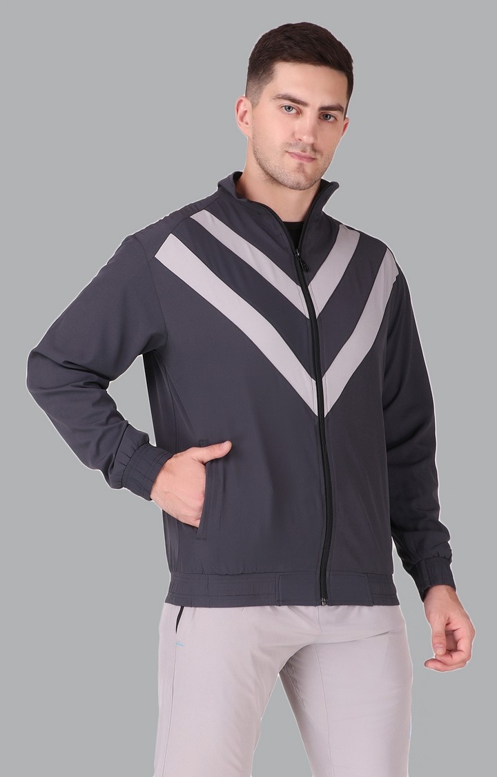 Fitinc Sports & Casual Dark Grey Jacket for Men with Zipper Pockets