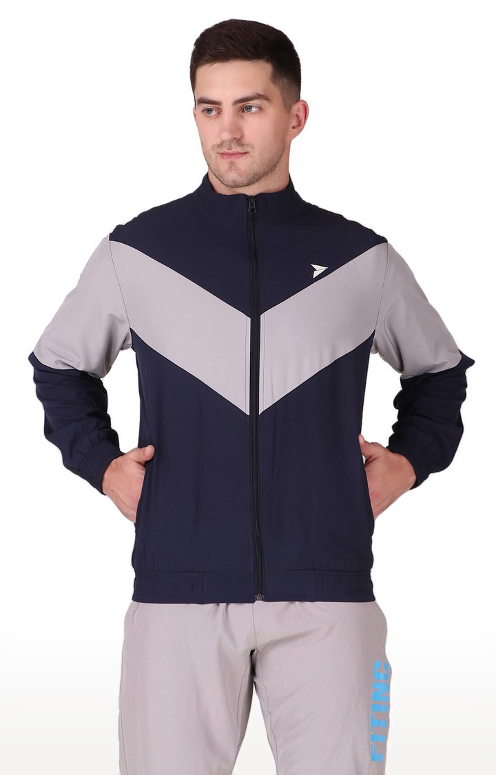 Fitinc | Fitinc Men’s Navy Blue Full Zip Jacket for Sports & Casual Occasion