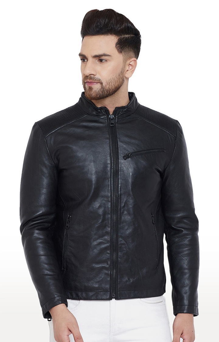 Buy Justanned Men Genuine Real Leather Jacket - Justanned | Fynd - Your ...