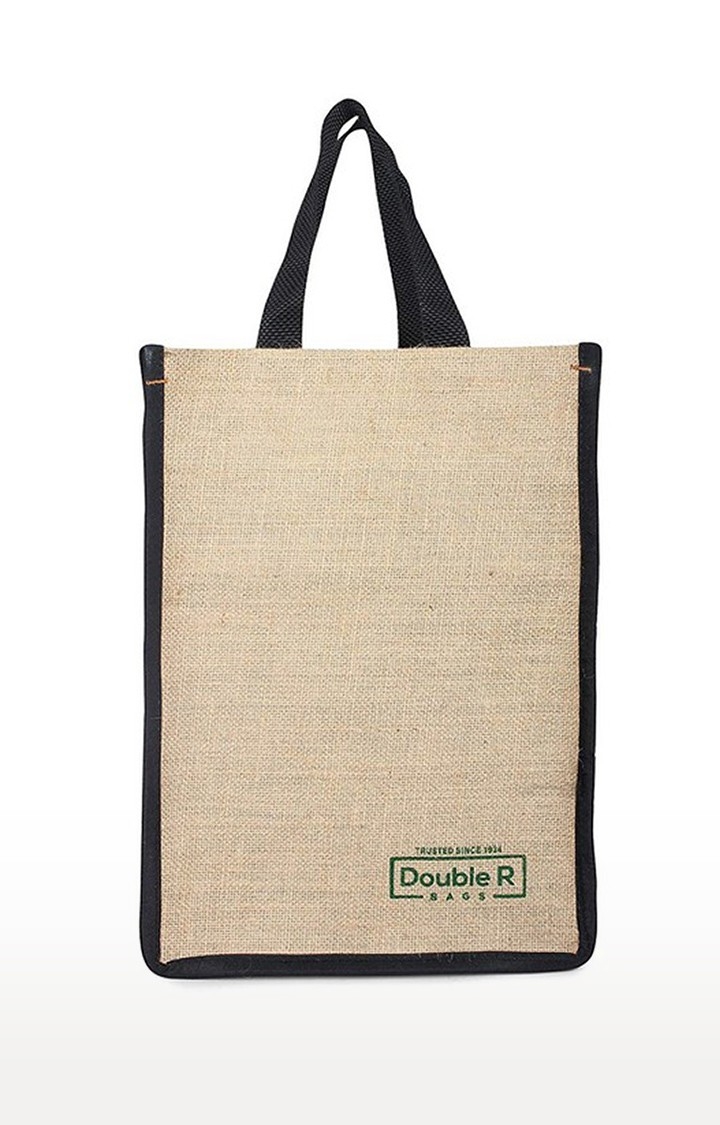 DOUBLE R BAGS | Double R Bags Jute Shopping/Grocery/Lunch Bag For Men And Women (Black) Pack Of 1