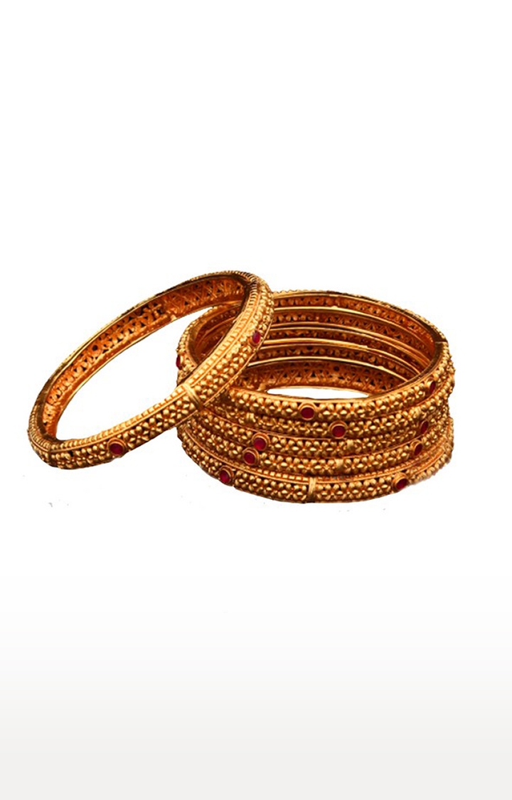 55Carat | Gold Copper Gold Plated Crystals Bangles
