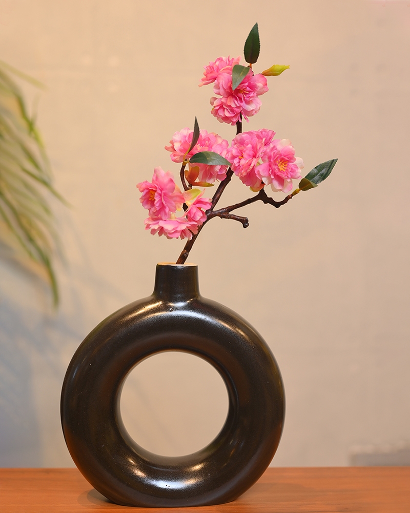 Order Happiness Black Colour Pipe Shade Flower Planter