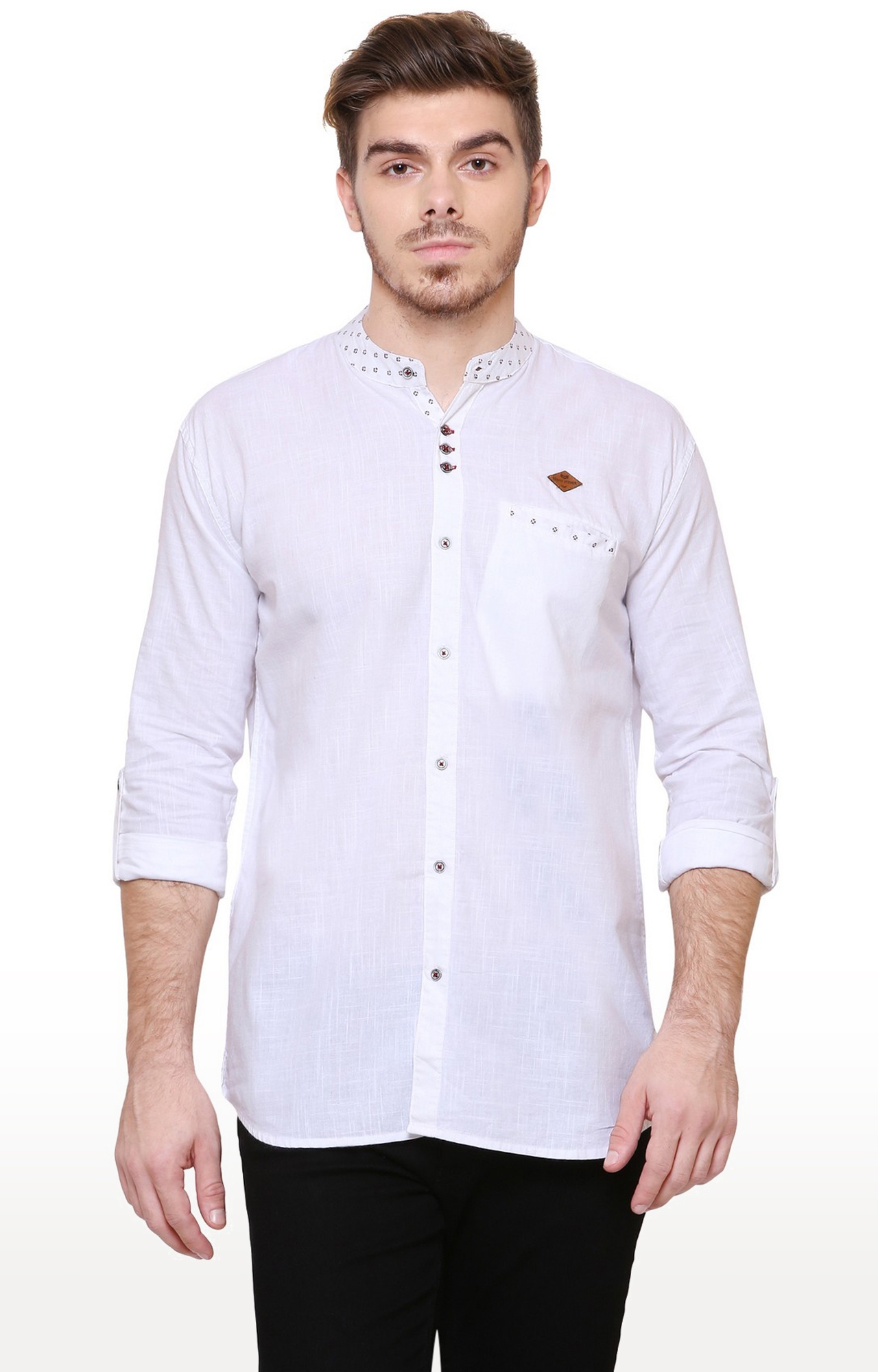 Kuons Avenue Men's White Linen Cotton Shirt
