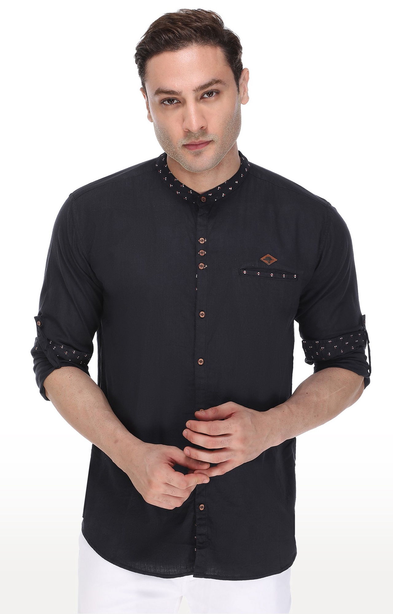 Kuons Avenue | Kuons Avenue Men's Black Linen Cotton Shirt