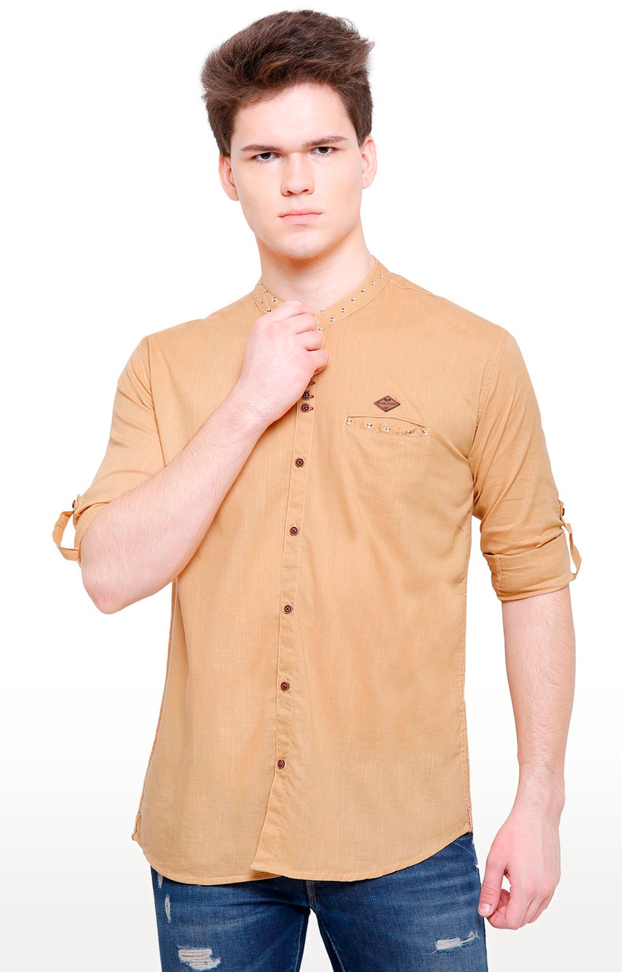 Kuons Avenue | Kuons Avenue Men's Beige Khaki Linen Cotton Shirt