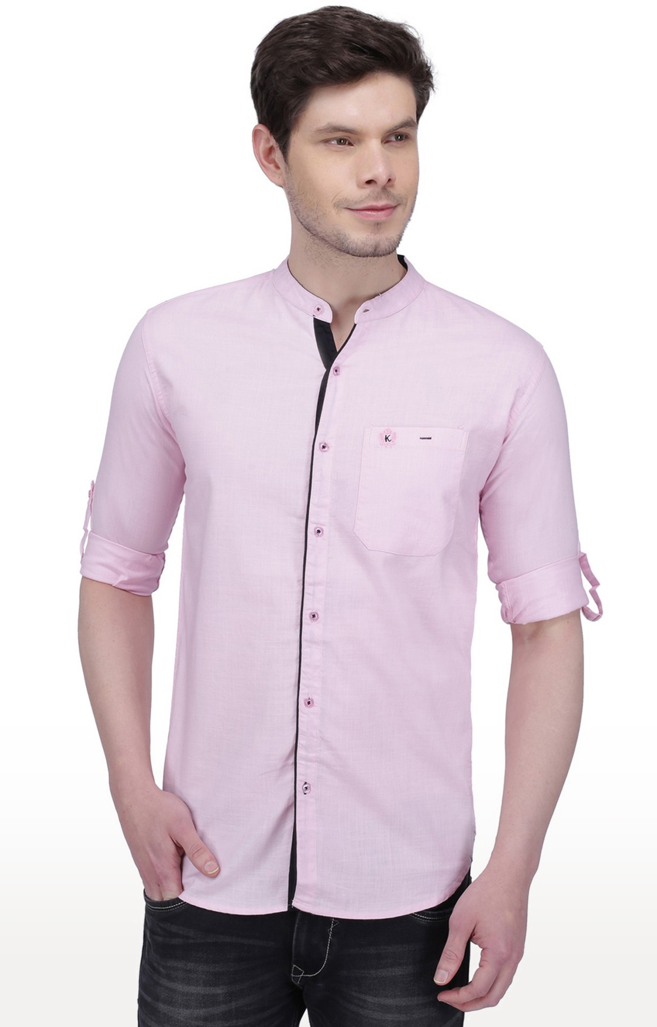 Kuons Avenue | Kuons Avenue Men's Pastel Pink Linen Cotton Casual Shirt