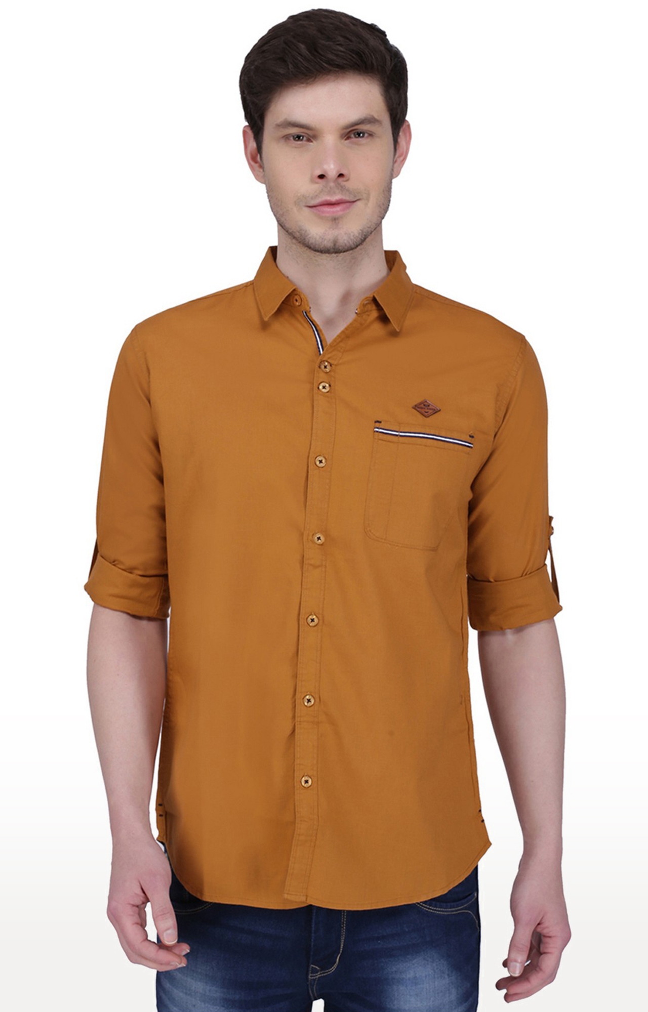 Kuons Avenue | Kuons Avenue Men's Mustard Linen Cotton Shirt