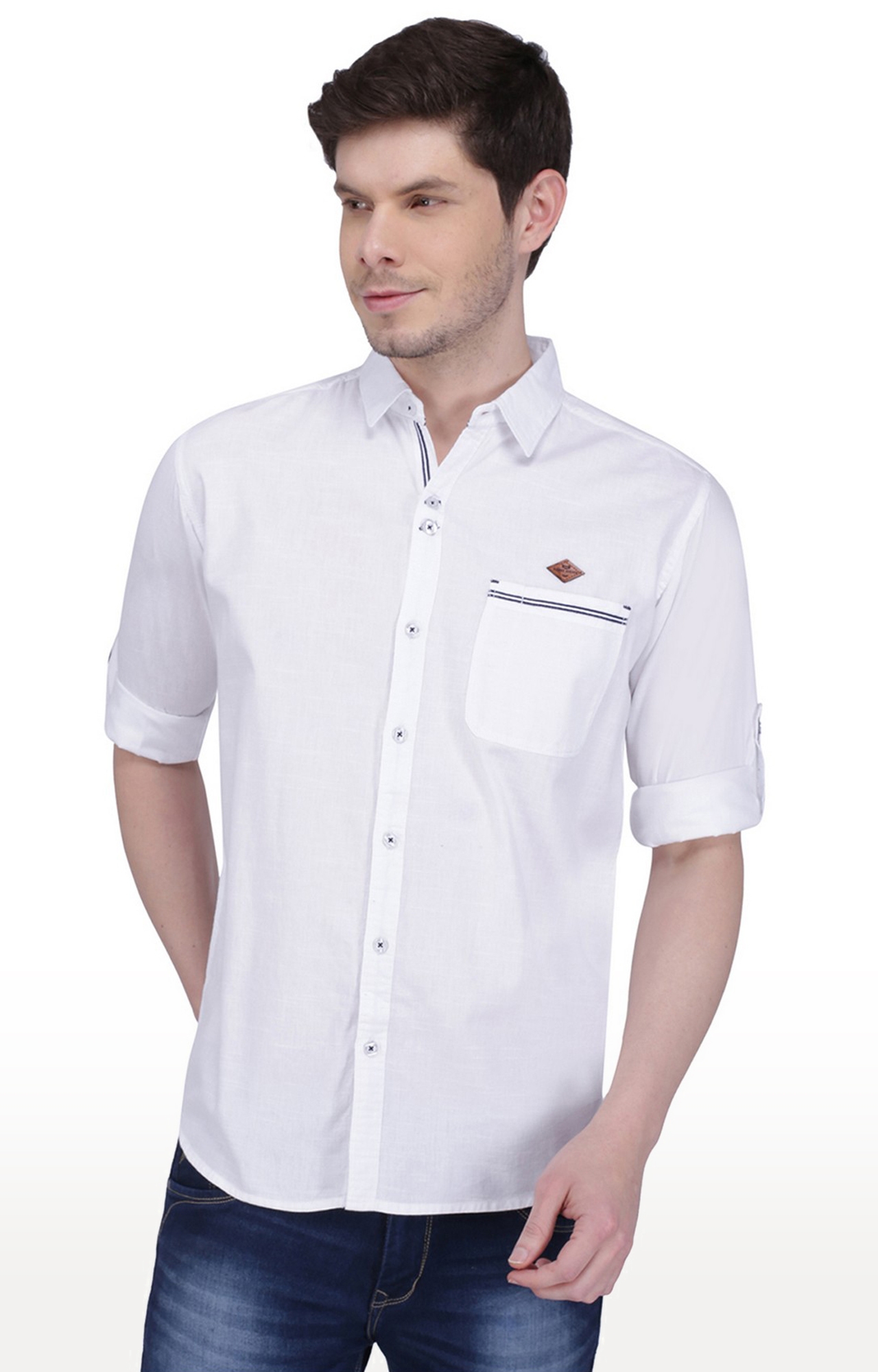 Kuons Avenue Men's White Linen Cotton Shirt