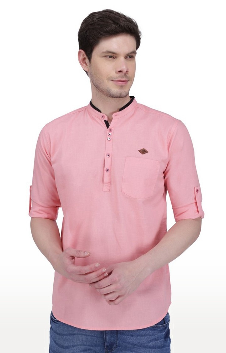 Kuons Avenue | Kuons Avenue Men's Blush Pink Linen Cotton Short Kurta 