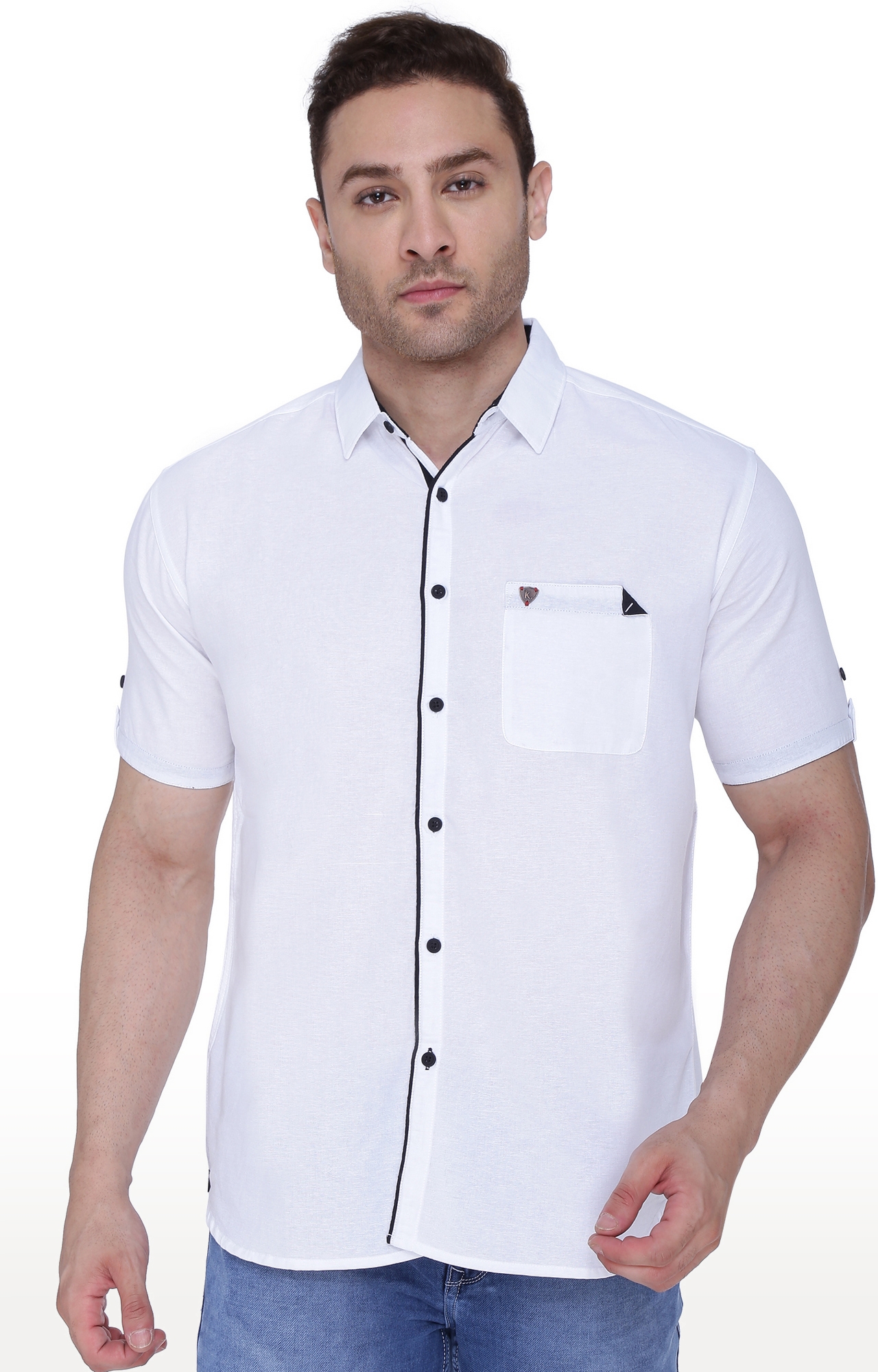 Kuons Avenue | Kuons Avenue Men's Linen Cotton Half Sleeves Casual Shirt-KACLHS1134