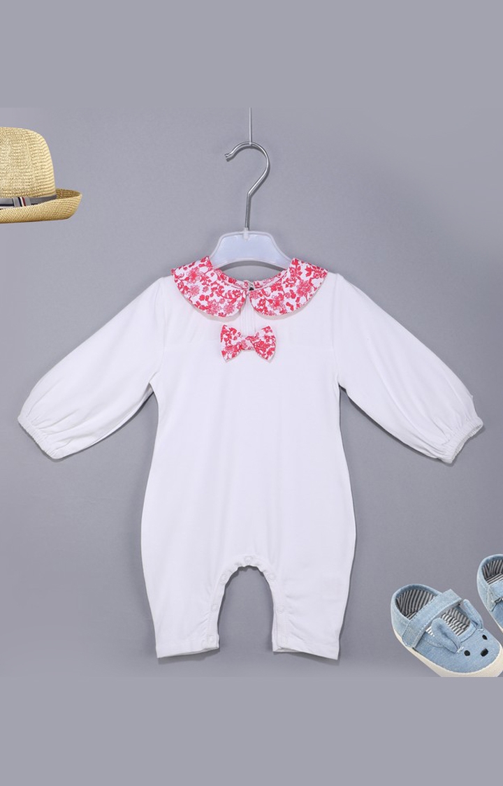 Kidbea | Kidbea® new born baby white color full sleeves bodysuit/onesie/romper for girl