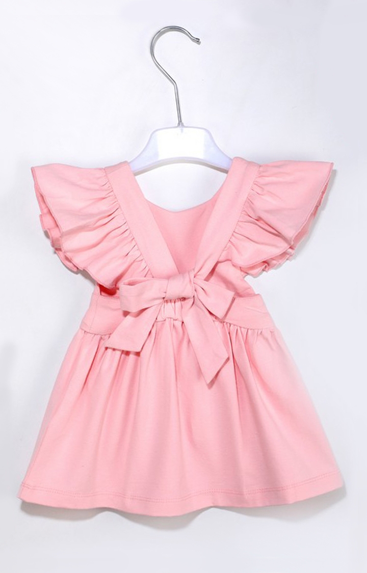 Kidbea | Kidbea New Born Baby's Girl Pink Knee Length Dress For Girls