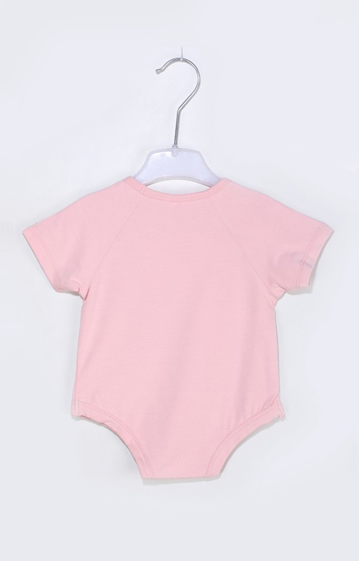 Kidbea New Born Baby Pink Printed Bodysuits For Boys