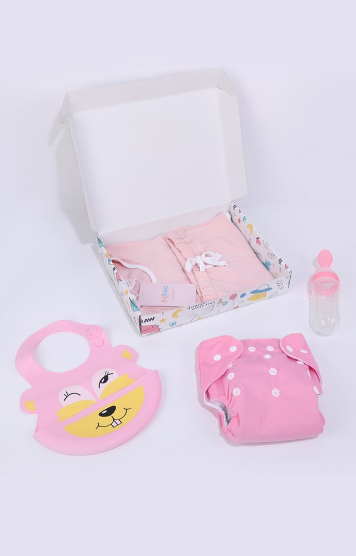 Kidbea | Kidbea New Born Baby Gift Set For Girl - Pack of 4