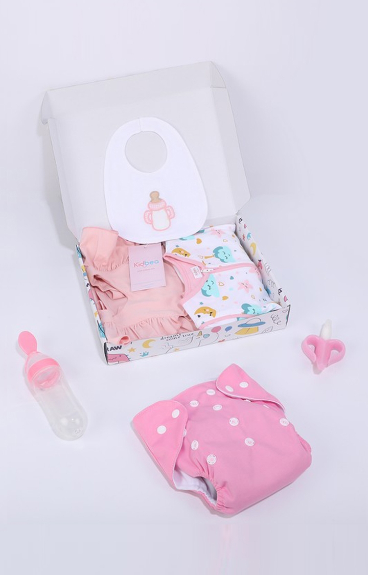 Kidbea New Born Baby Gift Set For Girl- Pack of 6