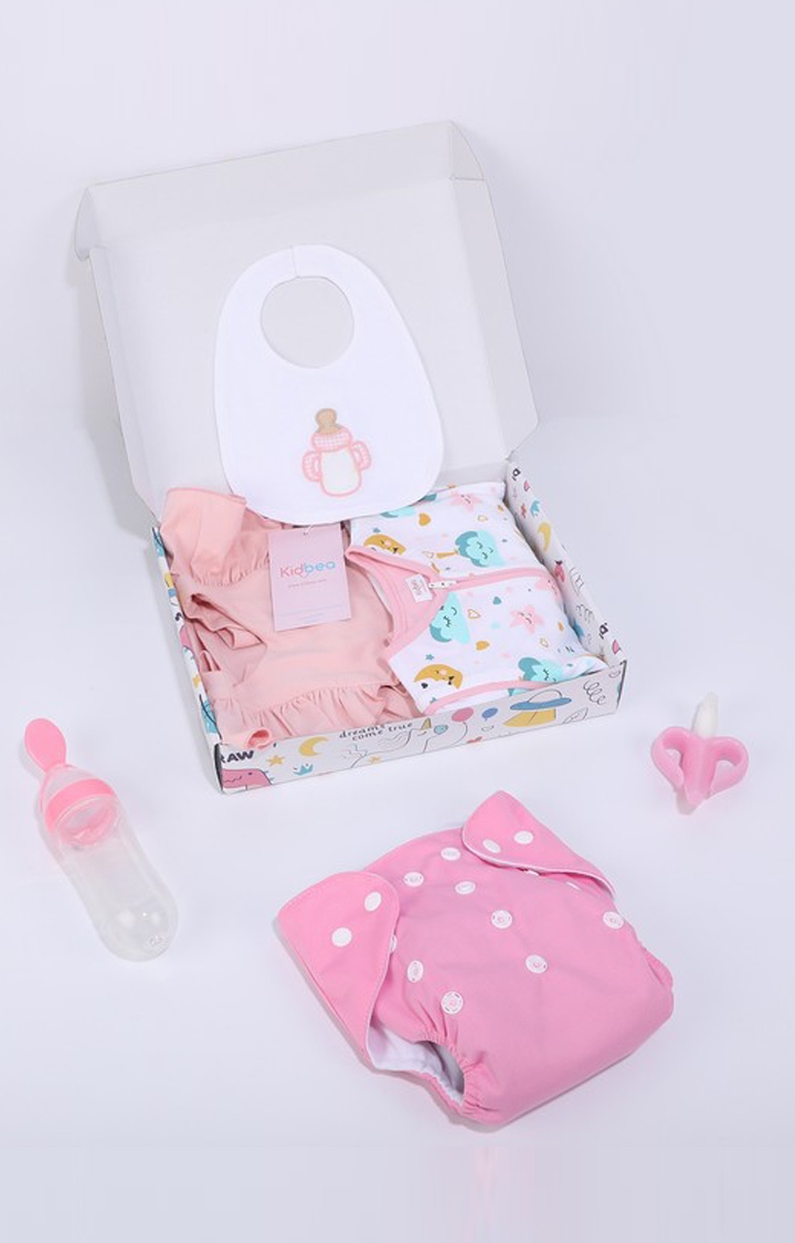 Kidbea | Kidbea New Born Baby Gift Set For Girl- Pack of 6