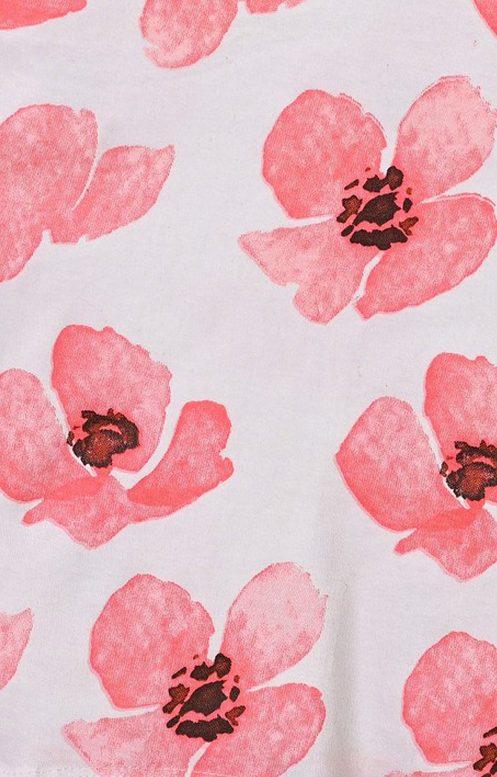 Kidbea Organic Cotton Poppy Flower Printed Bodysuit with Footies