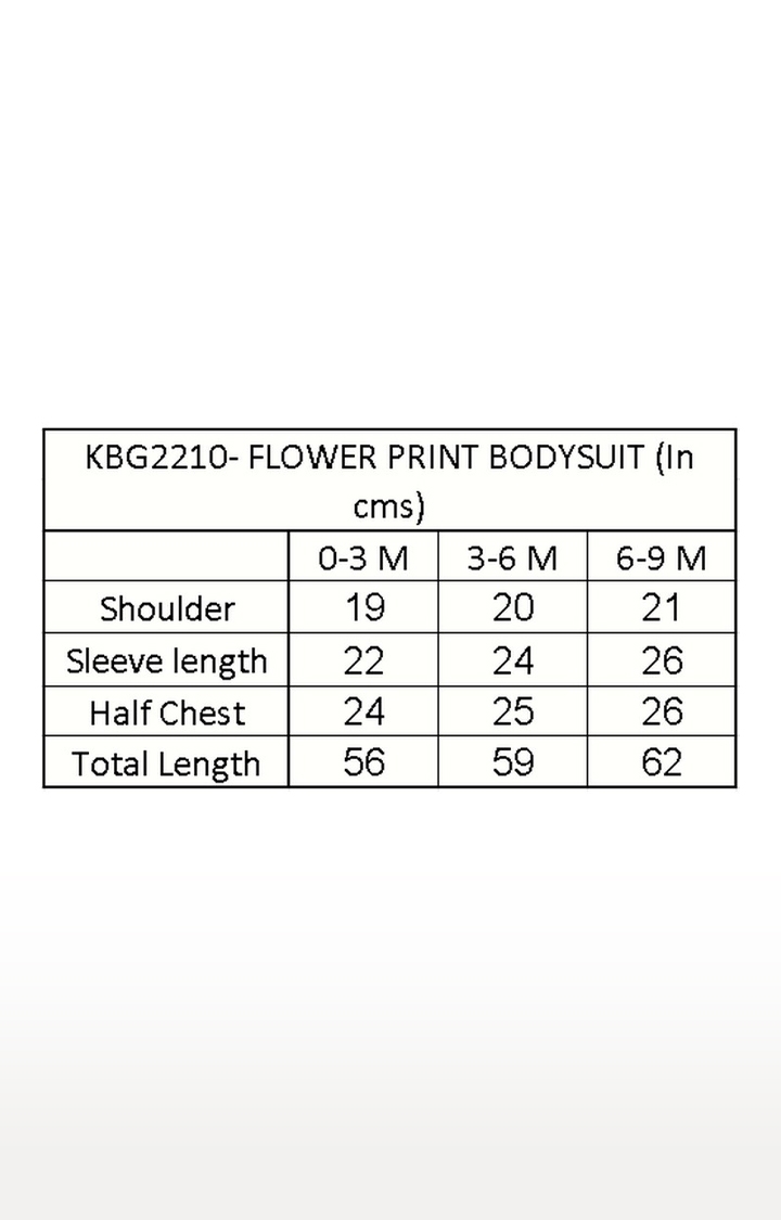 Kidbea Organic Cotton Poppy Flower Printed Bodysuit with Footies