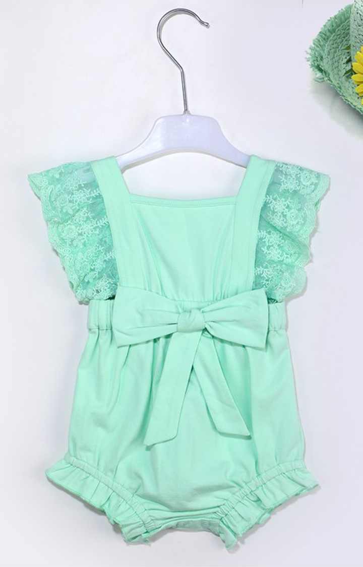 Kidbea | Kidbea® New Born Baby Green Color Sleevless Romper For Girls