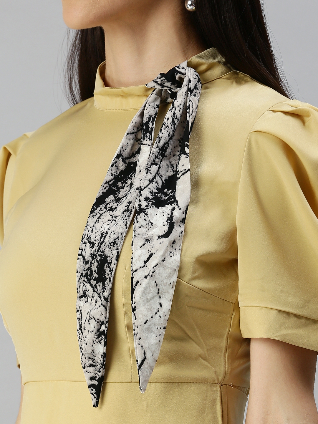 Women's Beige Polyester Solid Tops