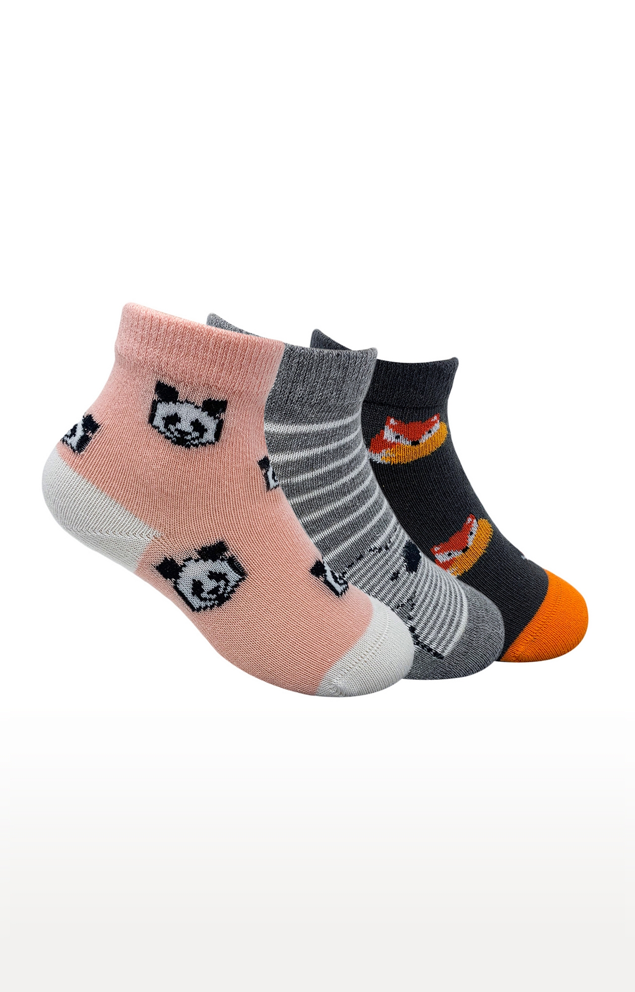 Mint & Oak | Mint & Oak Animal Cuteness Cotton Multi Ankle Length Socks for Kids - Pack of 3