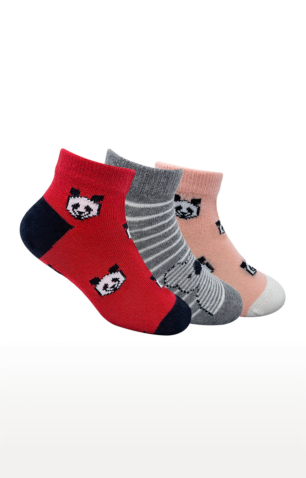 Mint & Oak | Mint & Oak Who Said Panda! Cotton Multi Ankle Length Socks for Kids - Pack of 3