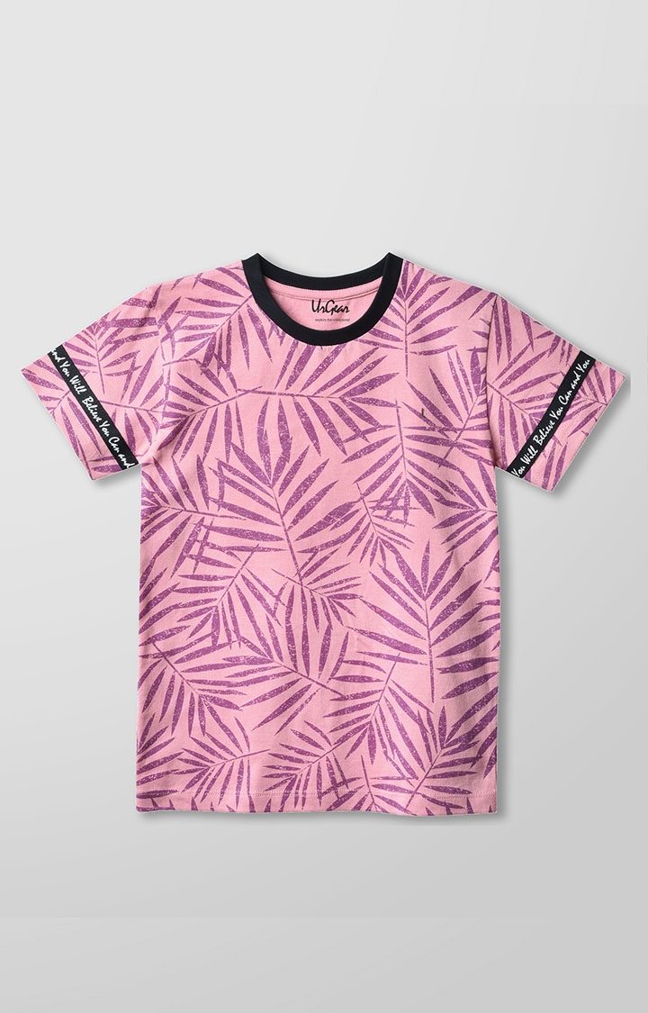 UrGear | UrGear Boys and Girls Printed Organic Cotton Blend Pink T-Shirt