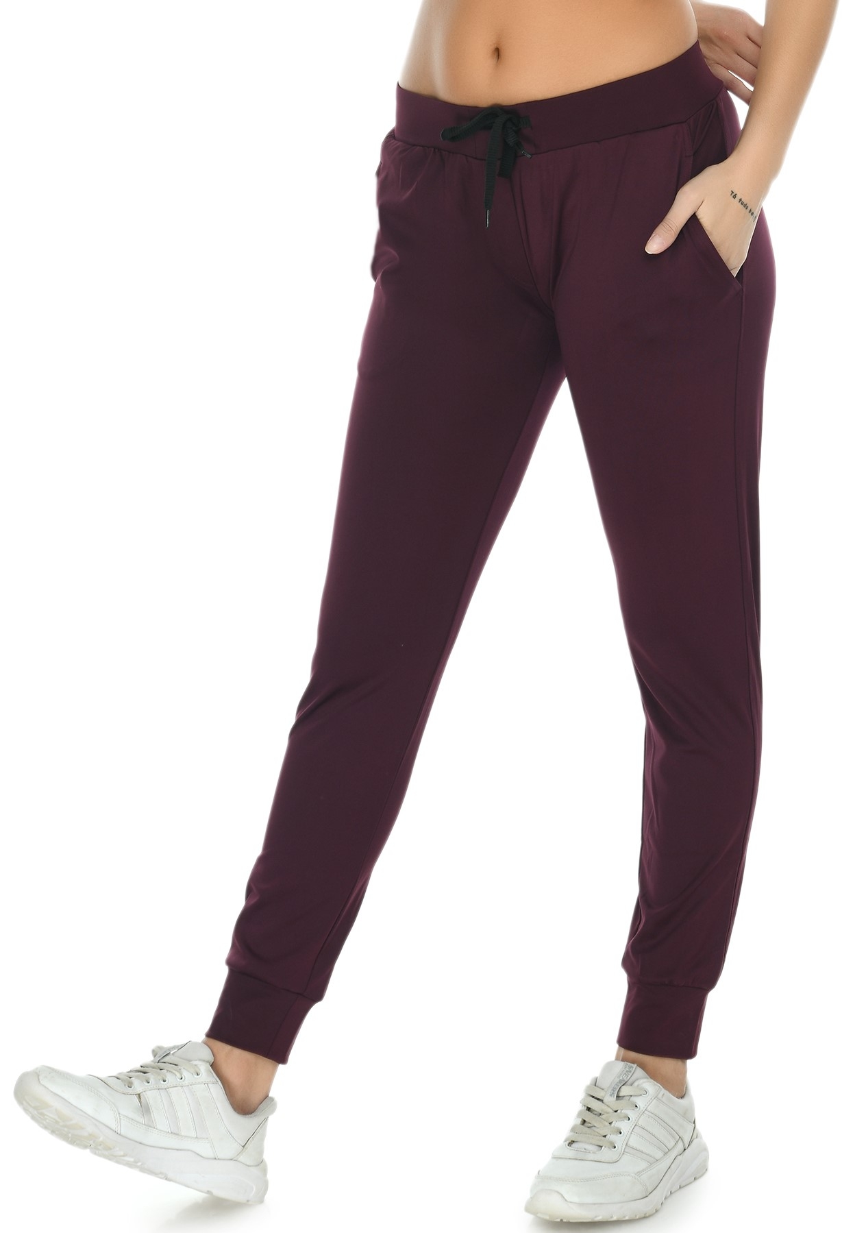 Body Smith Women's Solid Maroon Relax Jogger