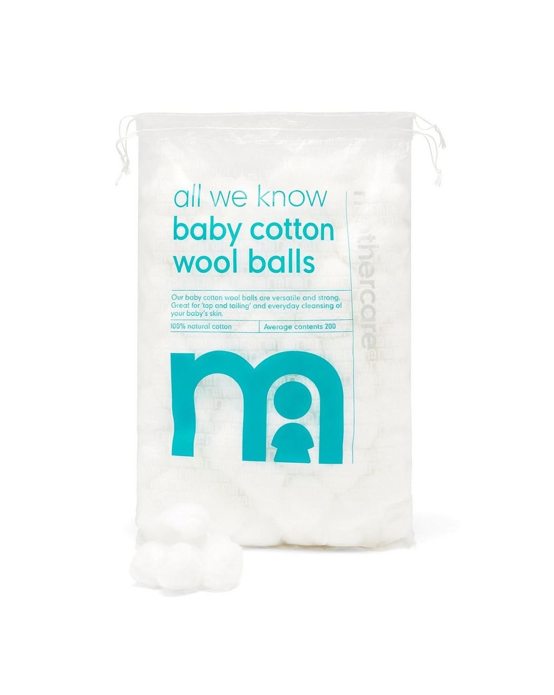 White Small Cotton Wool Balls - Set of 200