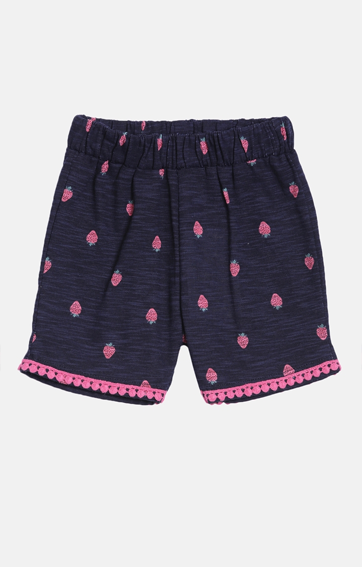 Kryptic | Kryptic Girls 100% Cotton Printed Shorts with Pompom