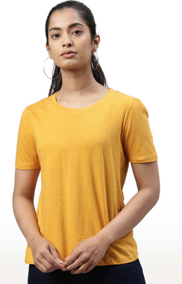 Kryptic | Mustard Solid T-Shirts