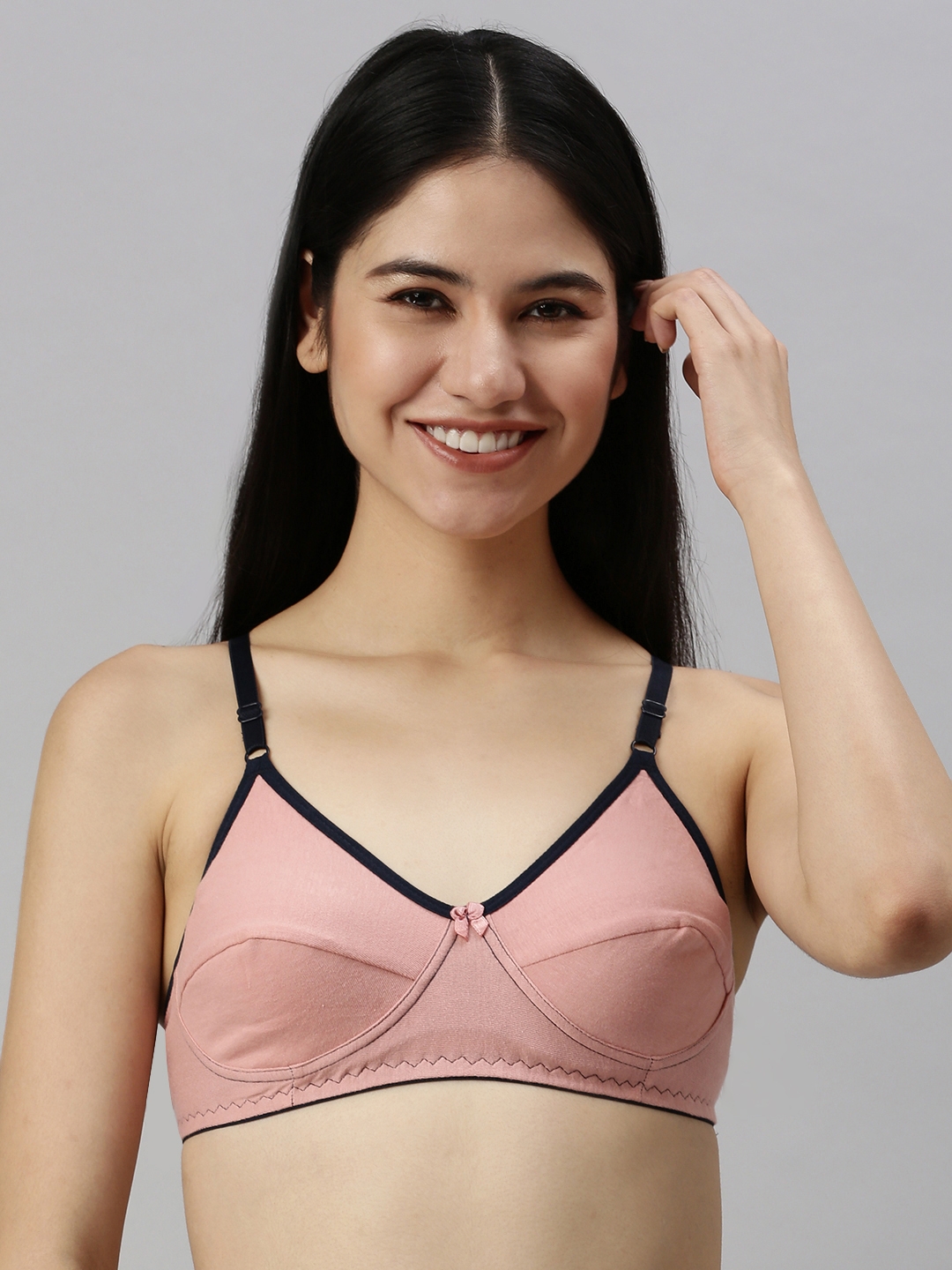 Kryptic | Kryptic Women's Cotton Dusty Pink Coloured Non - Padded Bra